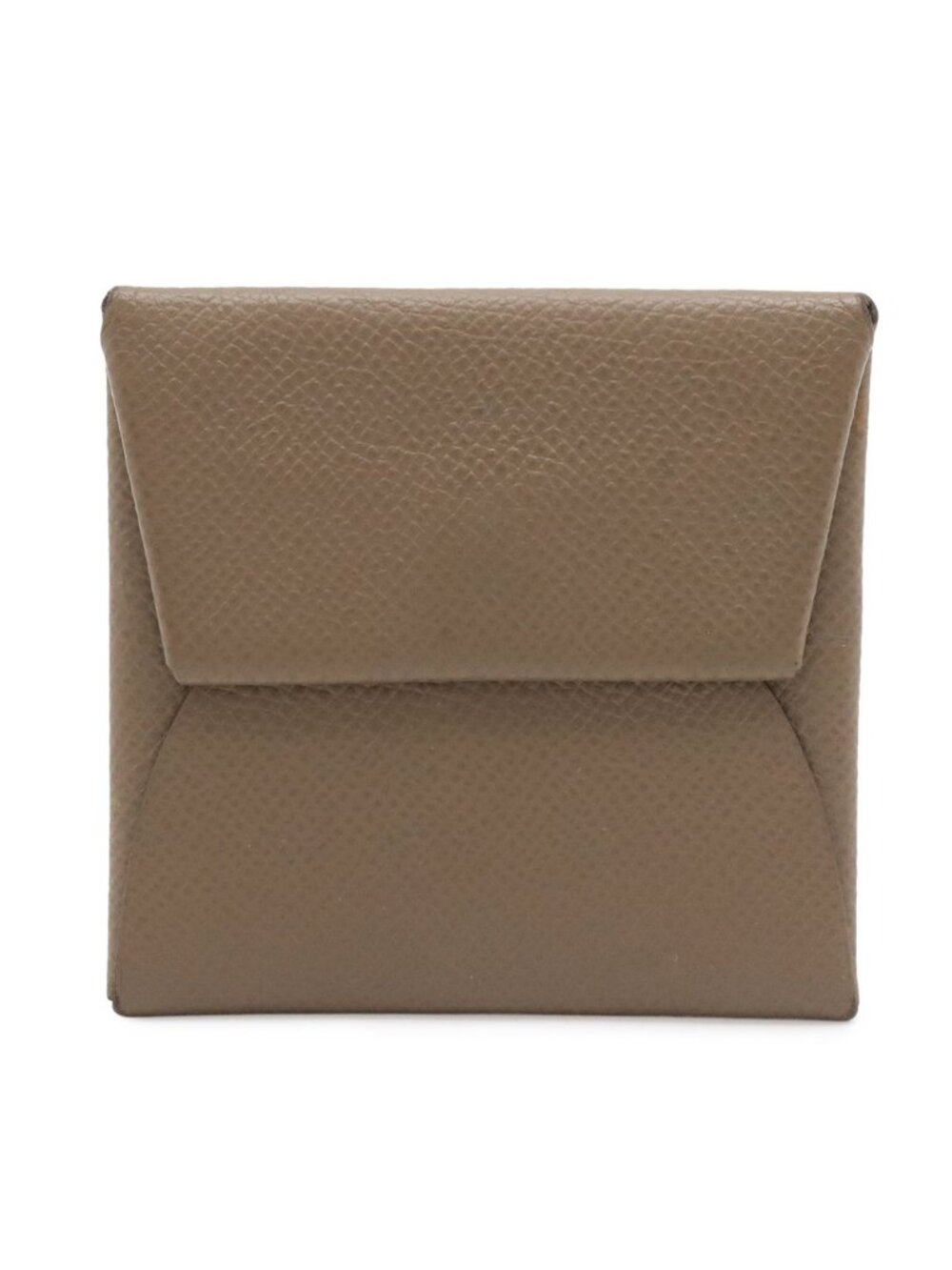 Hermes Bastia Coin Purse Veau Epsom Etoupe Gray Silver